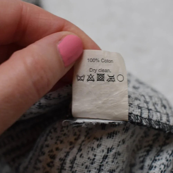 Madewell Crop Top Sz XS Boxy Geometric 100% Cotton Neutral Minimalist Coastal - Picture 10 of 16